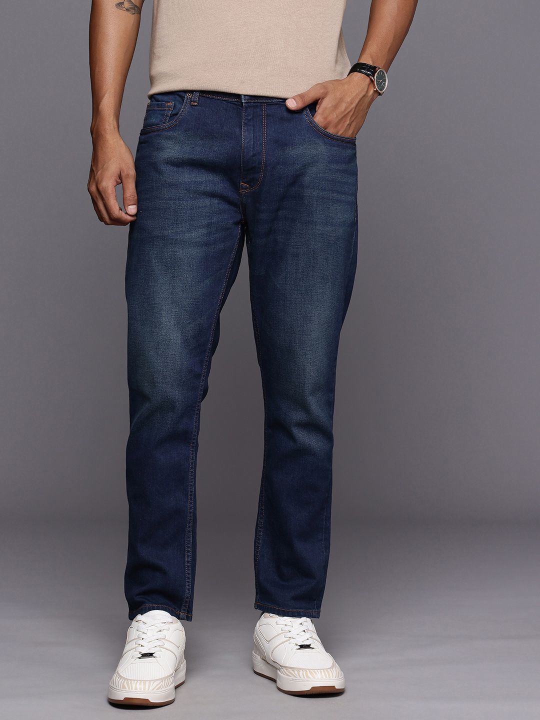 Louis Philippe Jeans Men Smart Fit Light Fade Stretchable Jeans