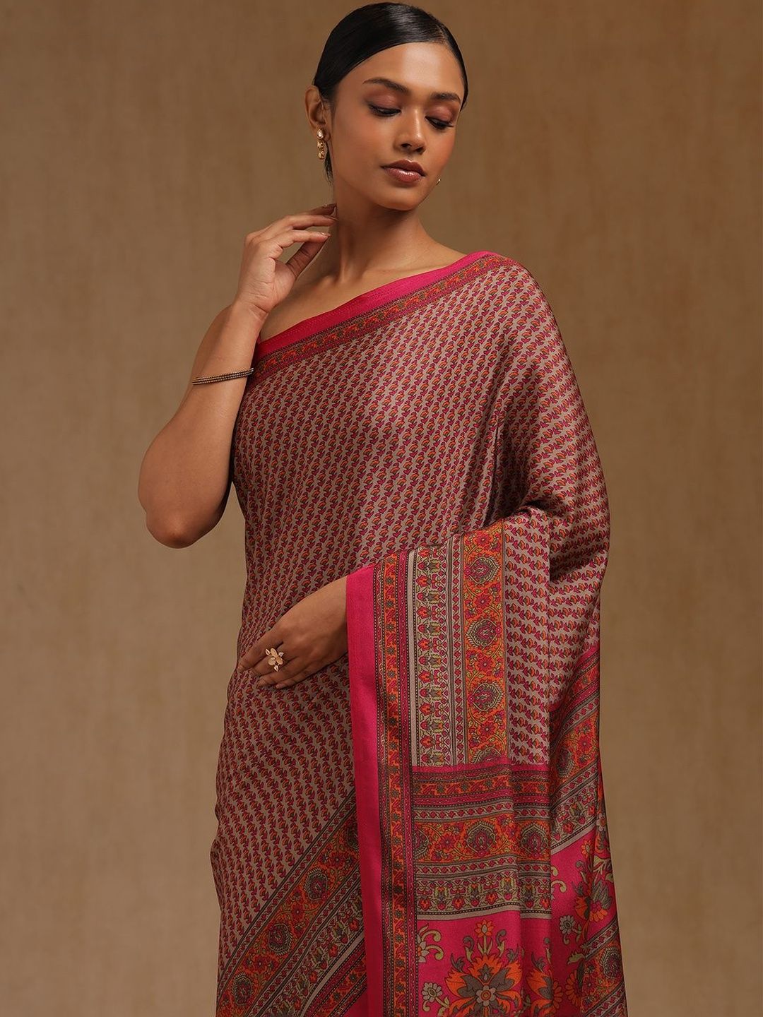 Soch Soch Floral Printed Pure Crepe Saree