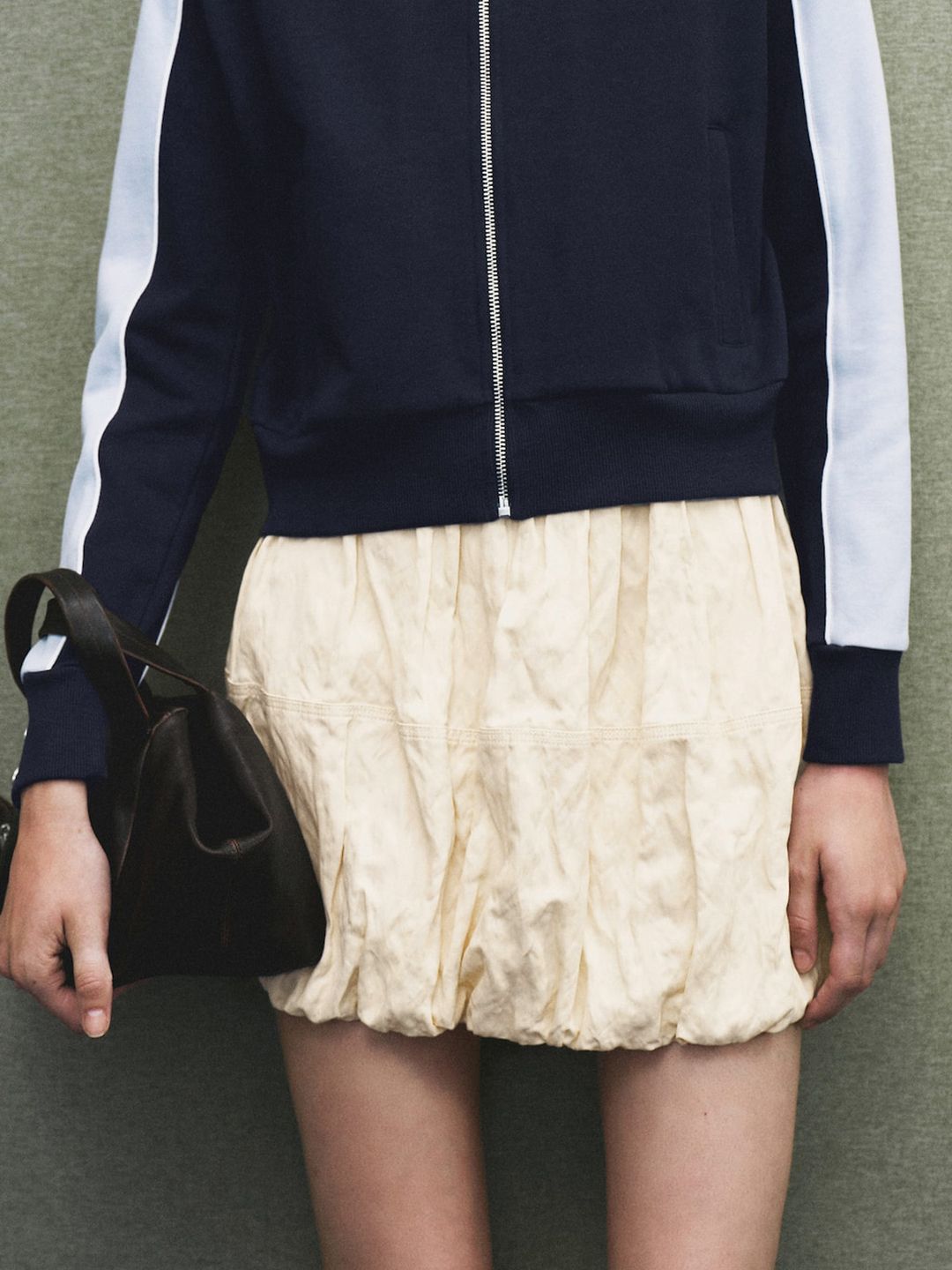Gathered Detail Paneled Balloon Skirt