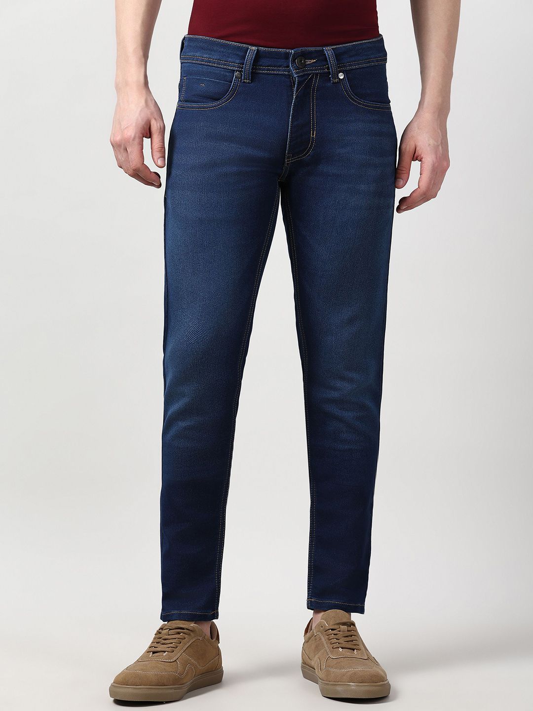 Peter England Casuals Men Skinny Fit Mid-Rise Light Fade Jeans