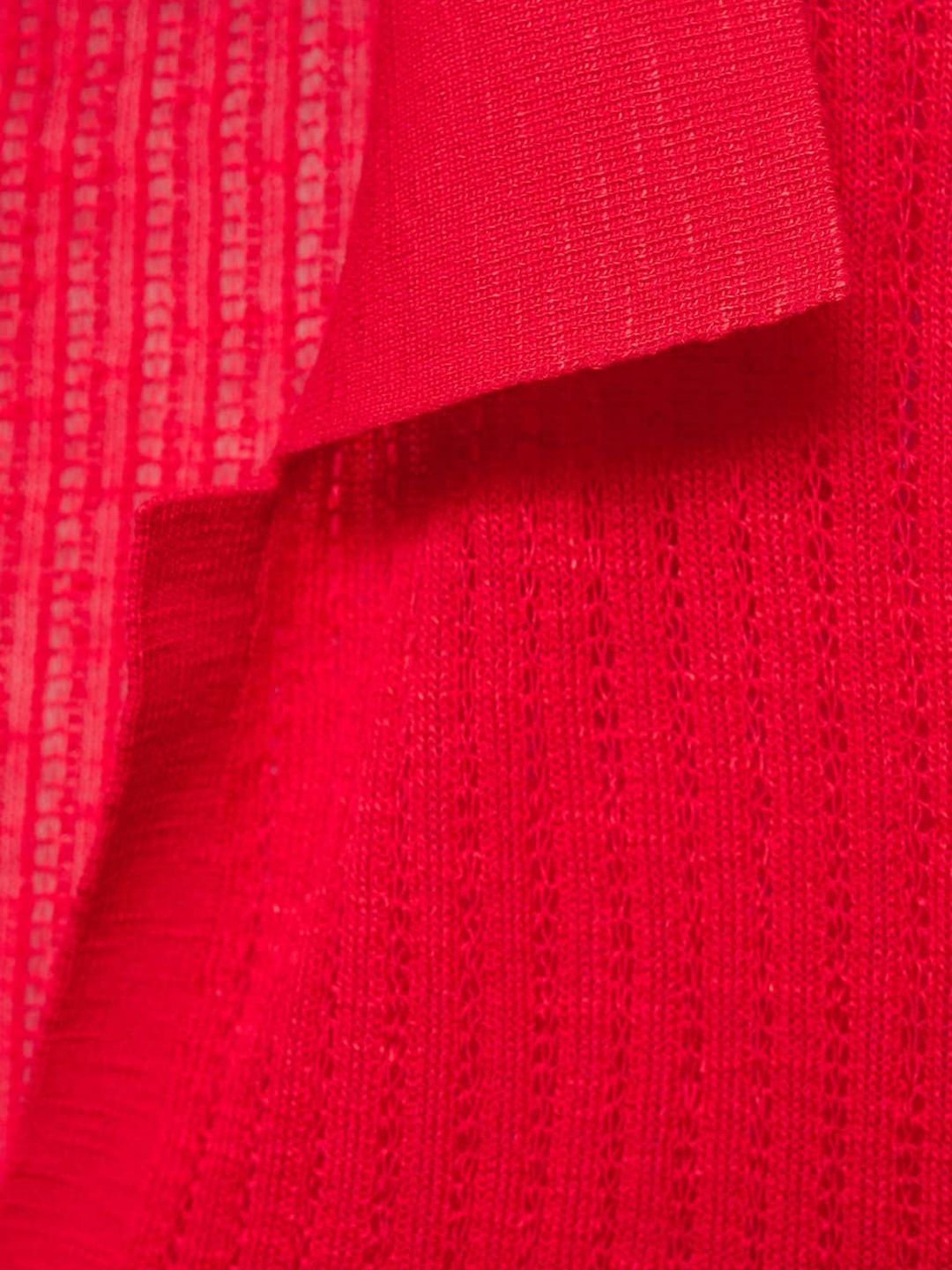 Self-Striped Polo Neck Cropped T-shirt