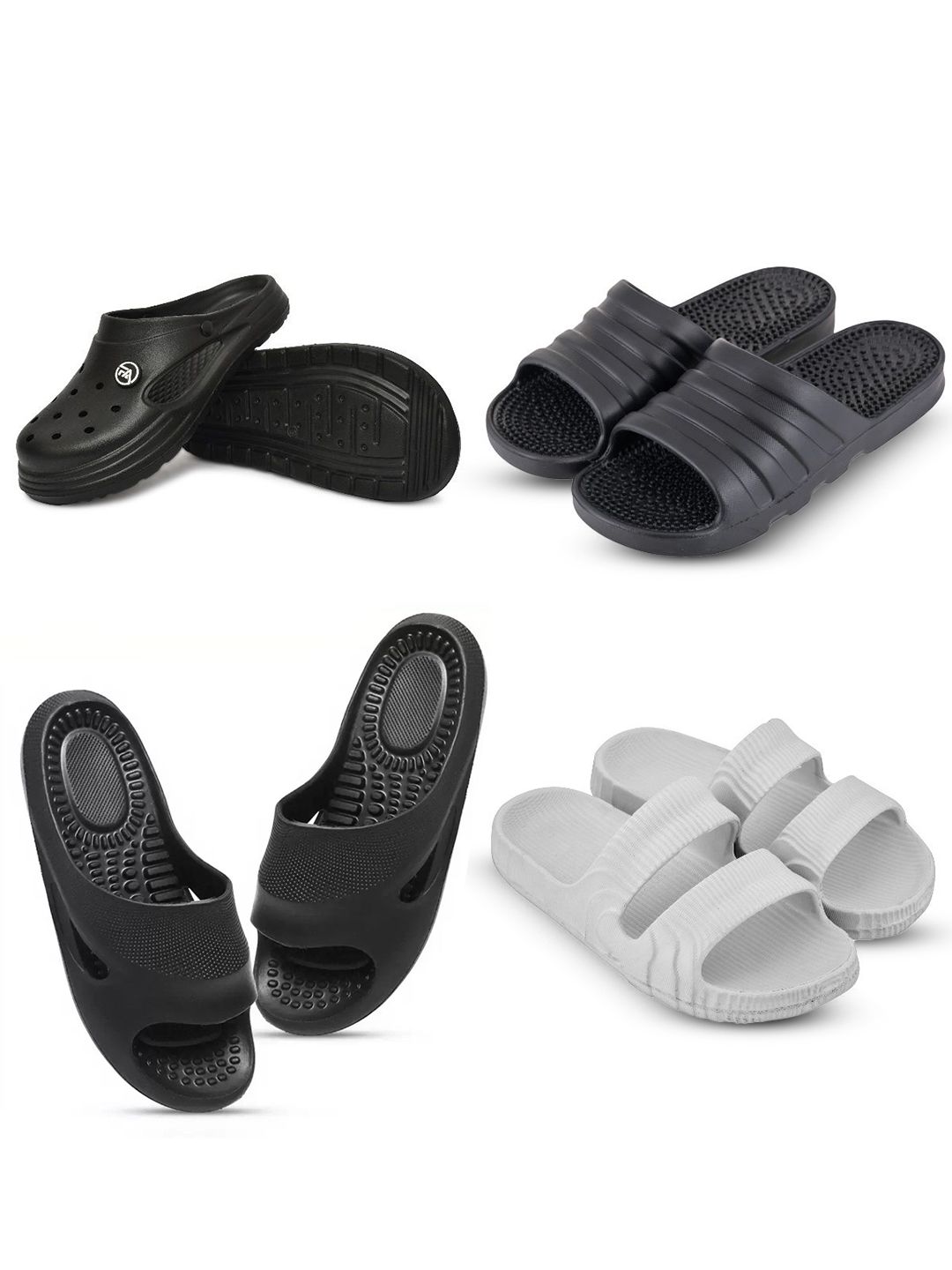Feel alive Men Set of 4 Slip-On Flip Flops