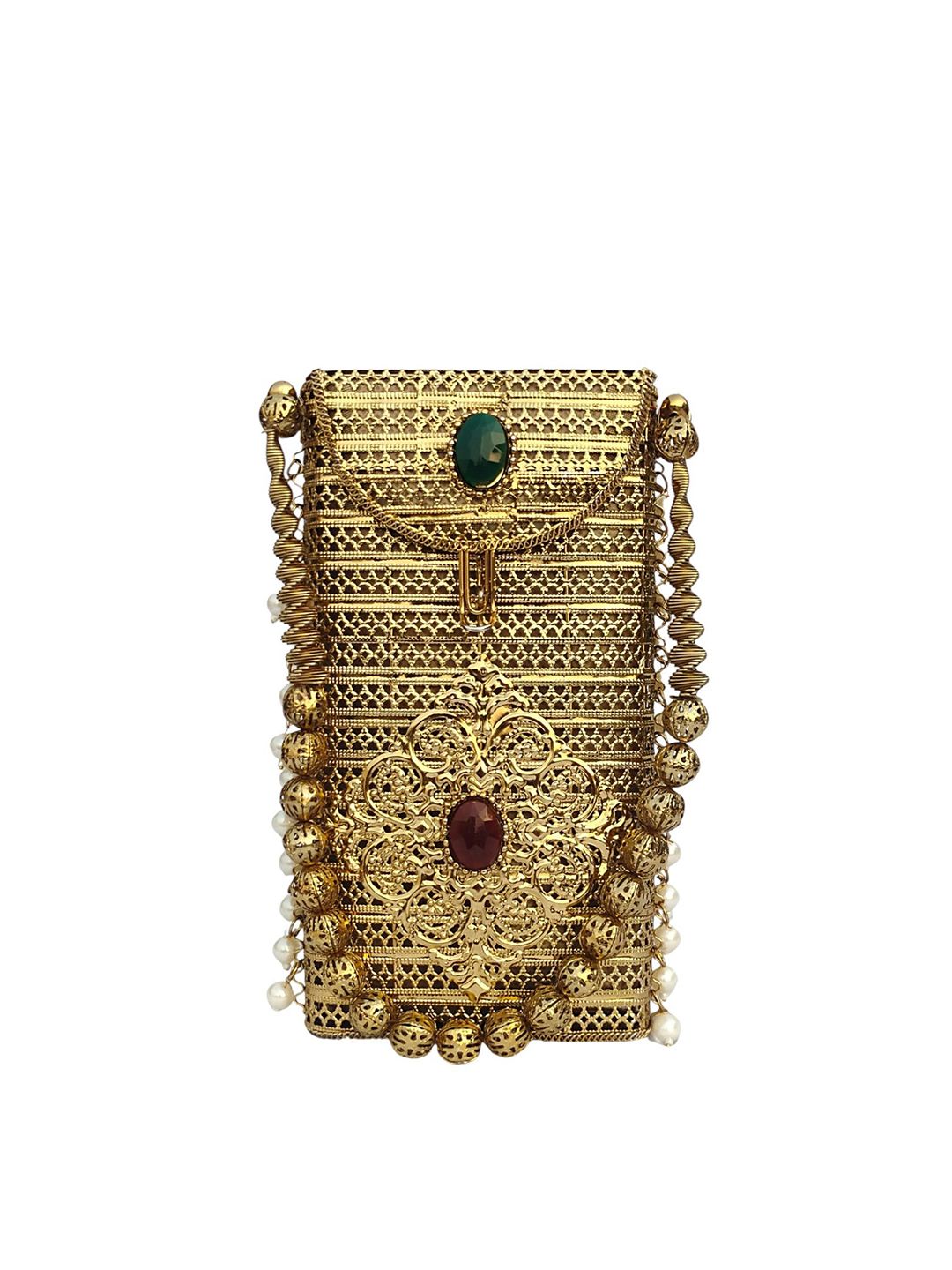GAURJIA Pearl Tassel Embellished Box Clutch
