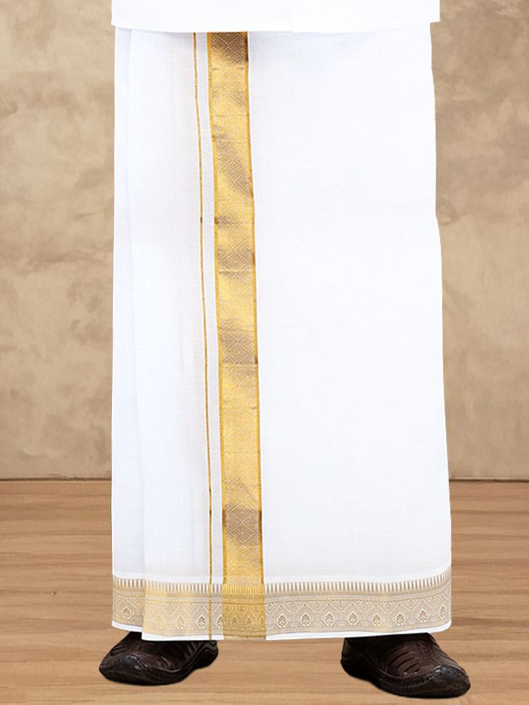 Ramraj Men Pure Cotton Single Layer Zari Detailed Dhoti