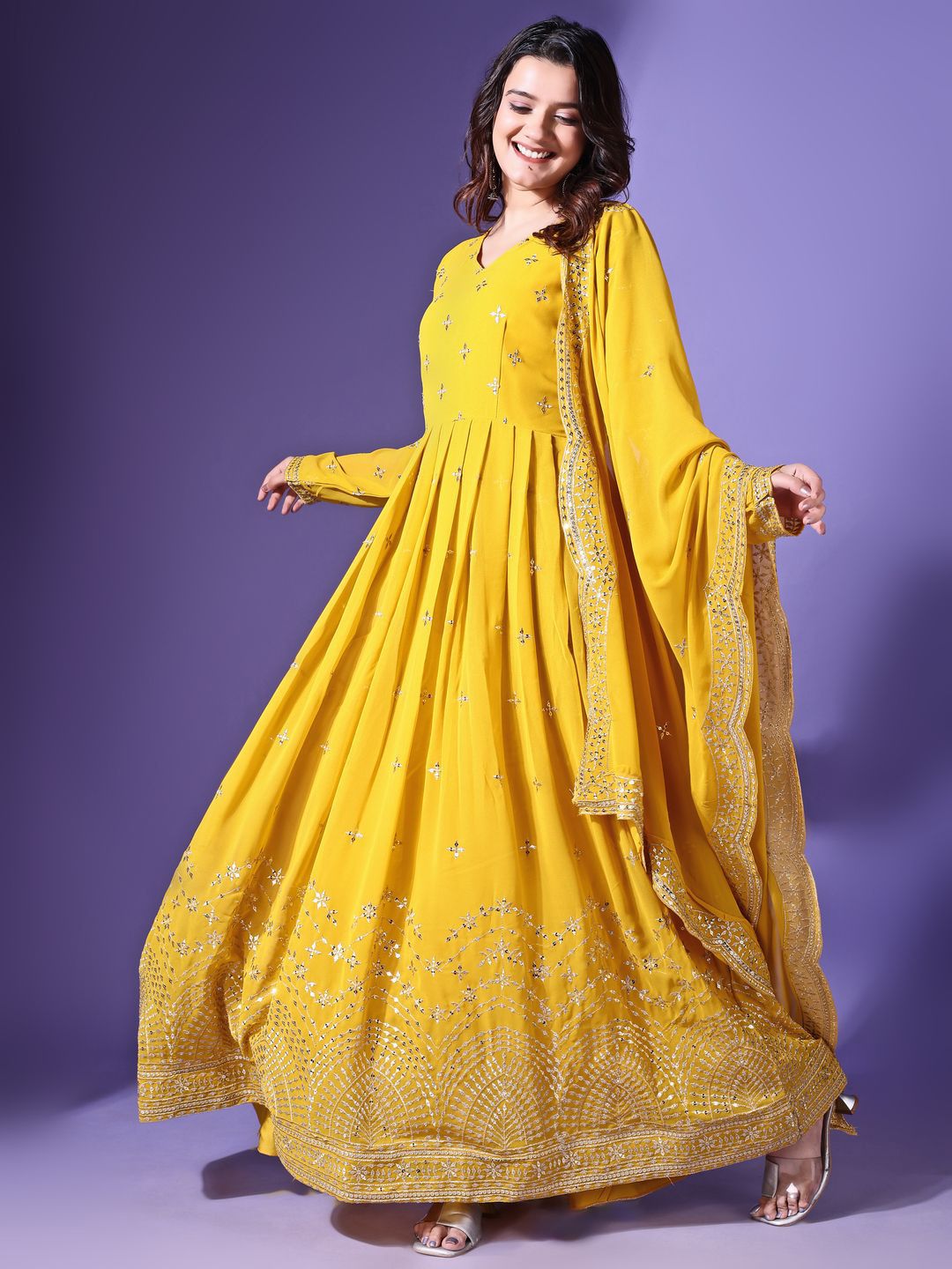 GLOSIA DESIGN Women Ethnic Motifs Printed Daily Anarkali Kurta