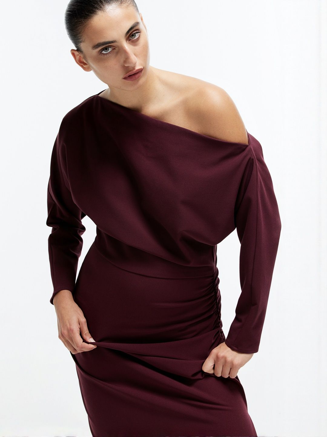 Buy H&M Draped One-Shoulder Dress - Dresses for Women 31604815 | Myntra