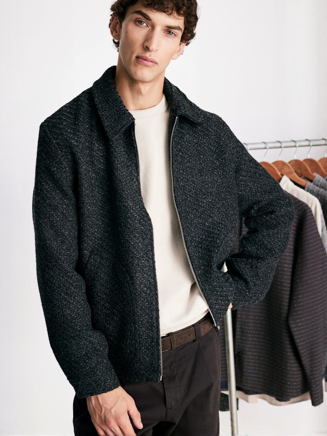 Buy H&M Tweed Overshirt - Jackets for Men 31605346 | Myntra