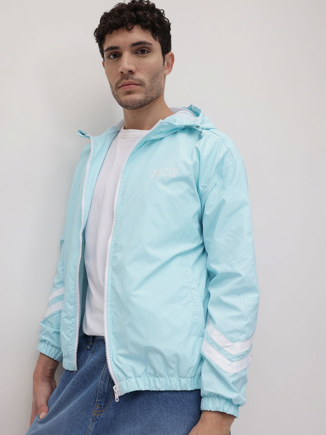 The Roadster Life Co. Contrast Zip Hooded Bomber Jacket
