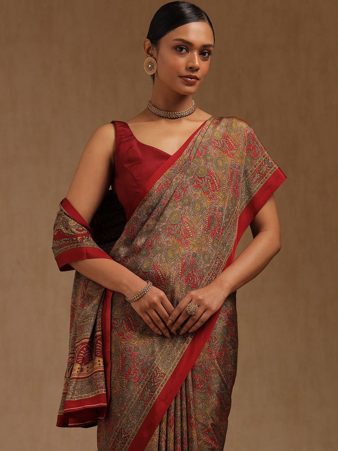 Soch Soch Ethnic Motifs Printed Pure Crepe Saree