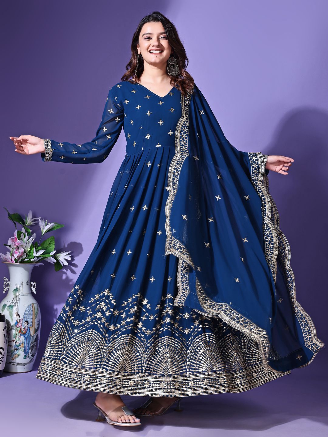 GLOSIA DESIGN Women Ethnic Motifs Printed Daily Anarkali Kurta