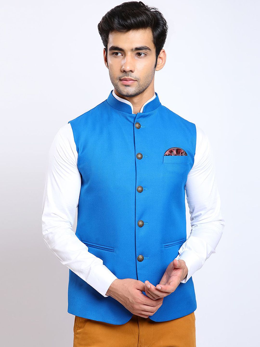Awadhshree Mandarin-Neck Nehru Jacket