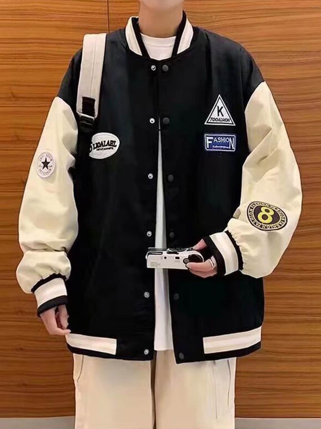 StyleCast x Revolte Men Regular Colourblocked Jacket with Patchwork