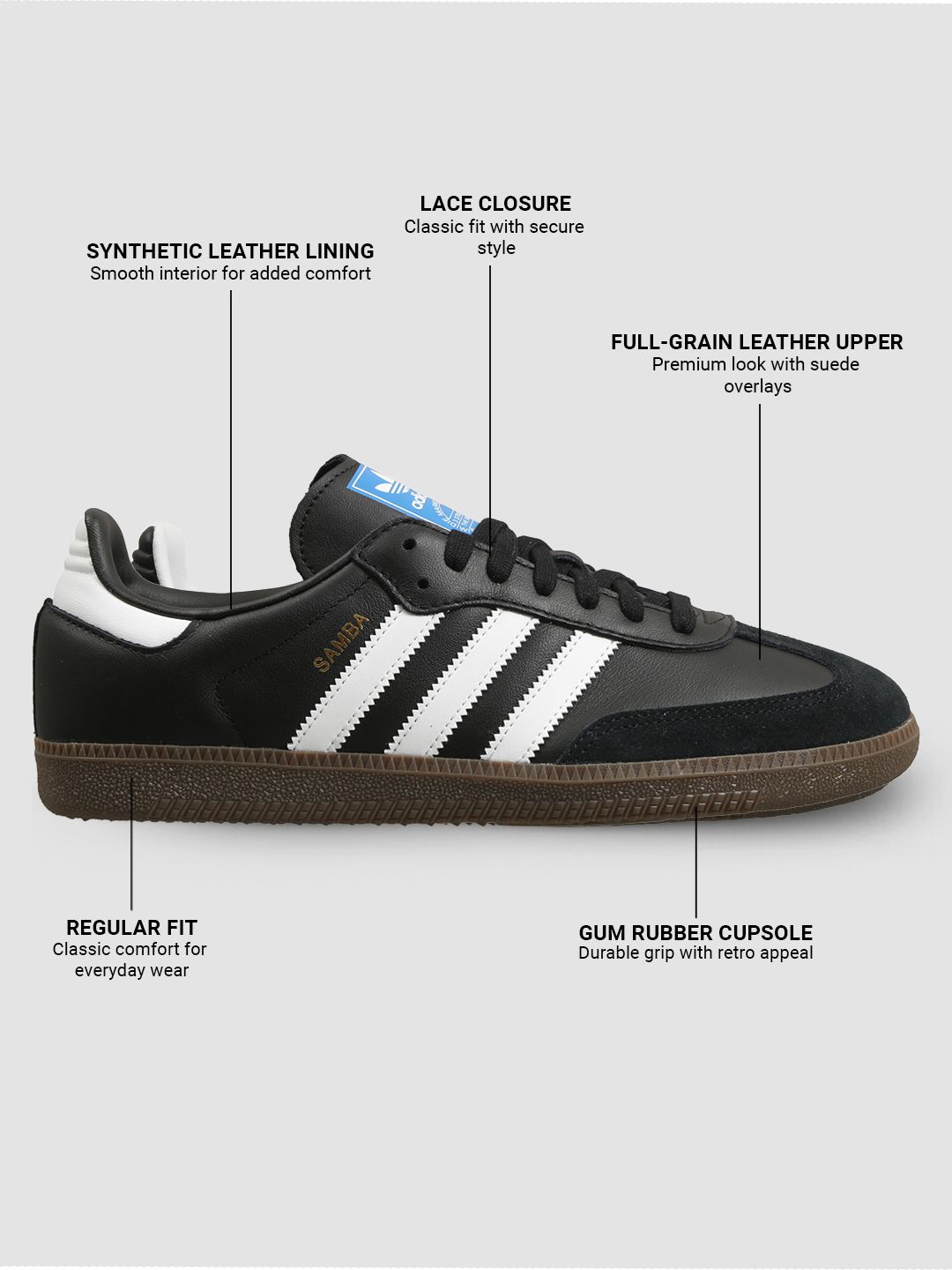 Buy ADIDAS Originals Men Black Samba Og Leather Sneakers - Casual