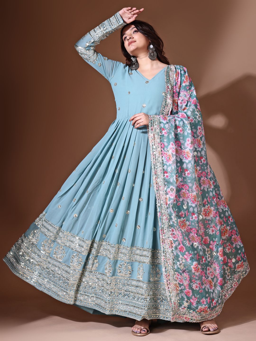 GLOSIA DESIGN Women Ethnic Motifs Printed Daily Anarkali Kurta