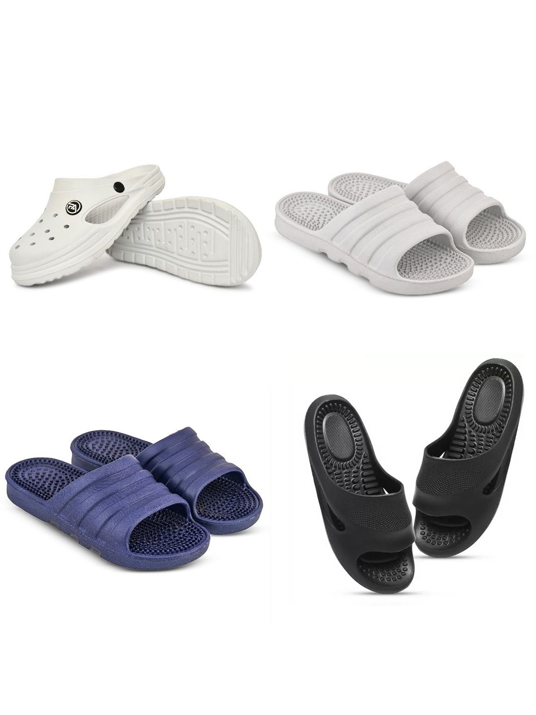 Feel alive Set Of 4 Ultra-Comfortable & Lightweight Clogs
