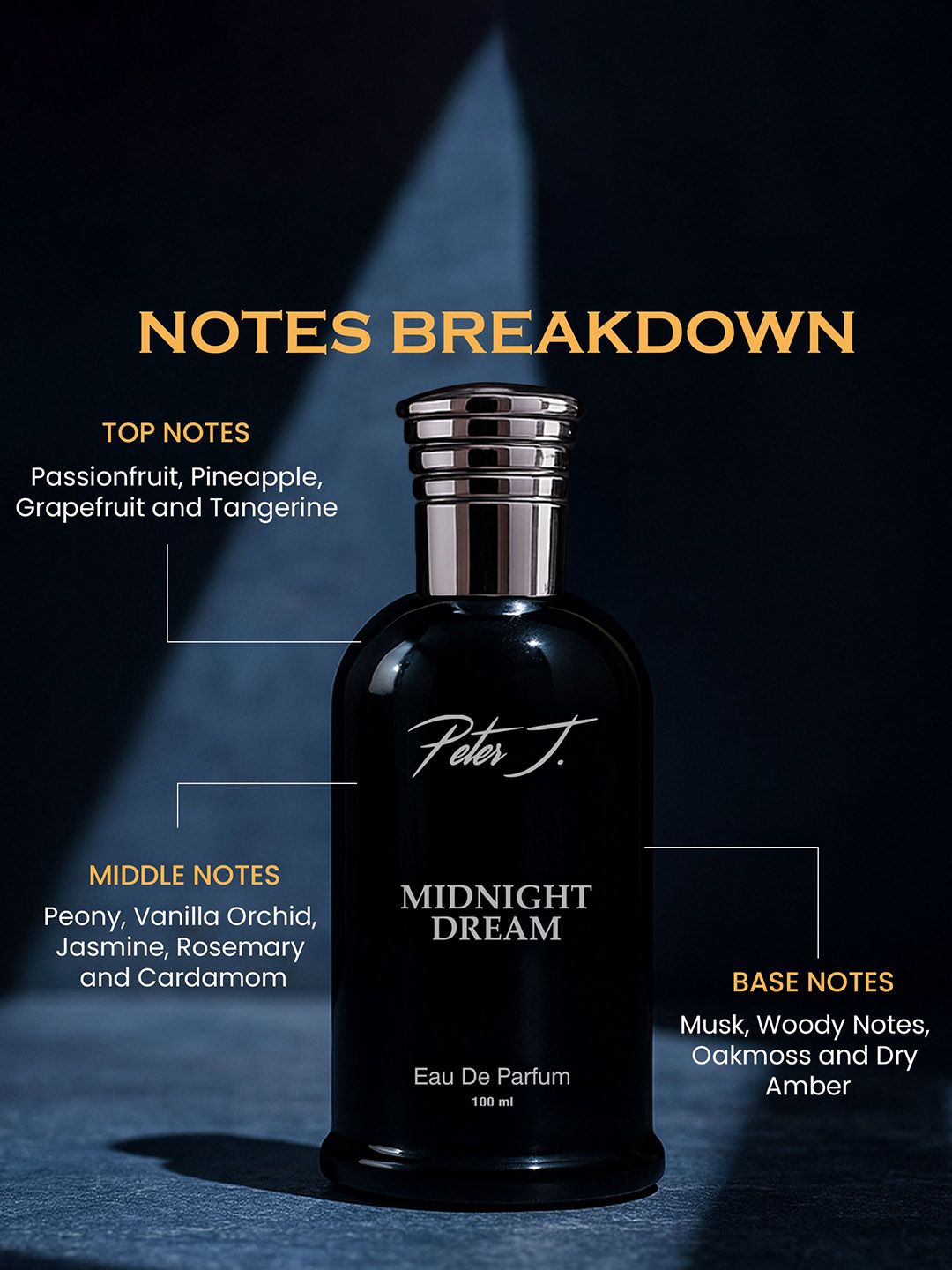 Buy Peter J. Men Midnight Dream Long-Lasting Eau De Parfum - 100