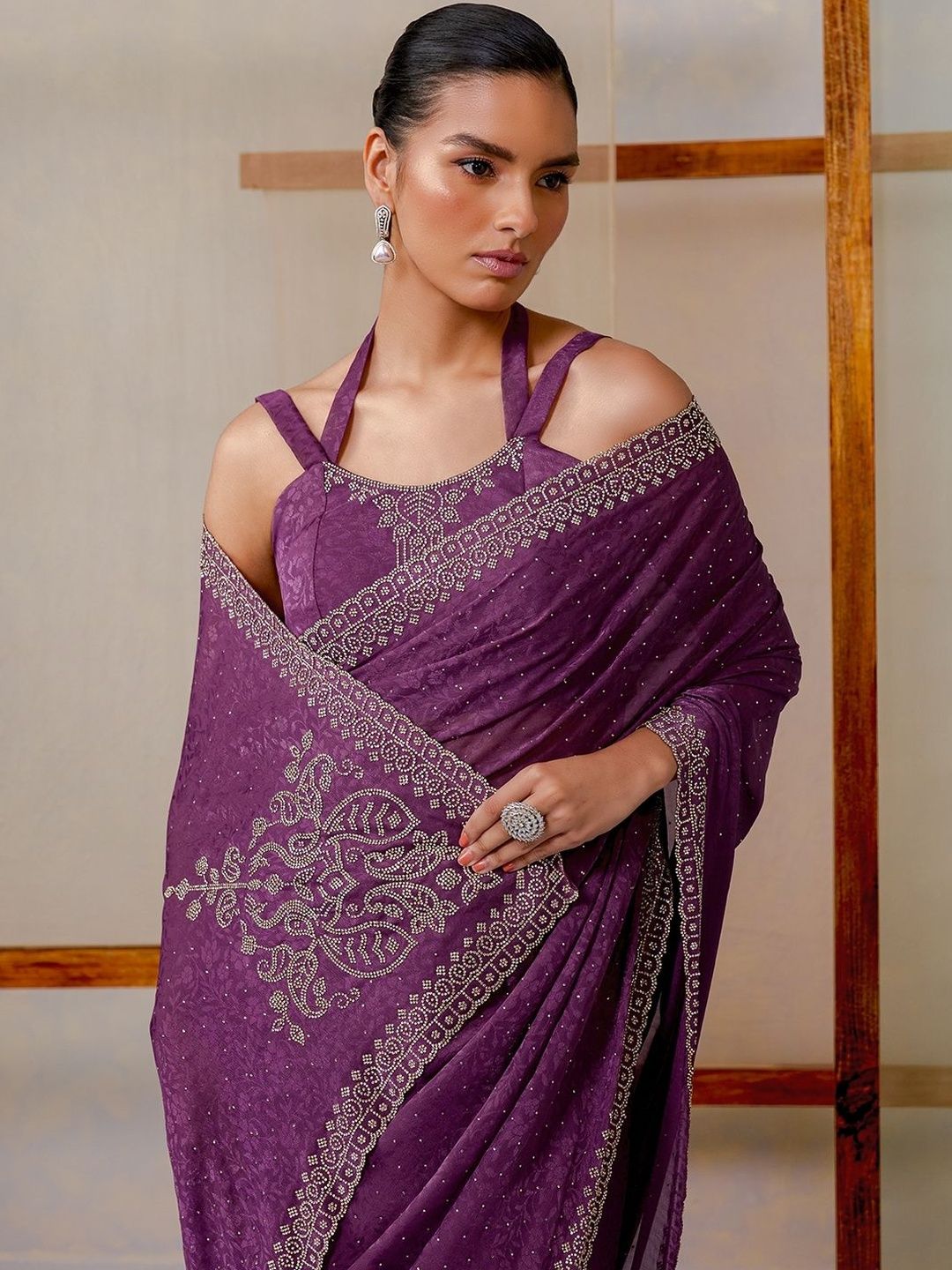 Pure Georgette Saree Soch Embellished Beads and Stones Pure Georgette Saree
