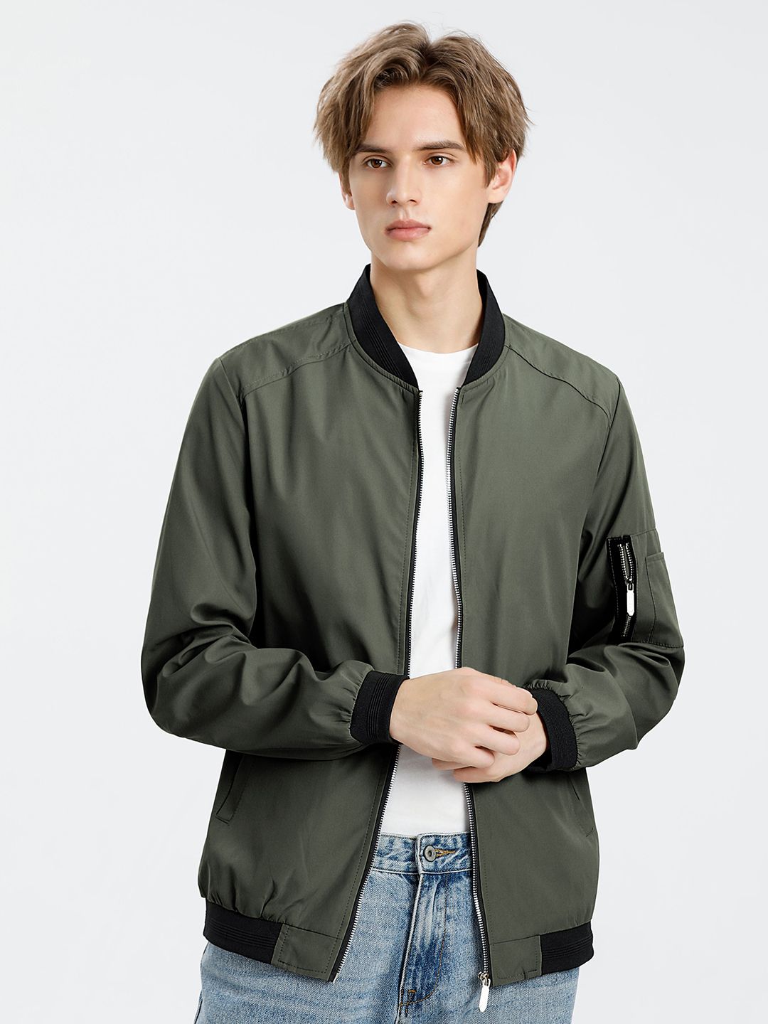 StyleCast x Revolte Men Collarless Lightweight Outdoor Tailored Jacket
