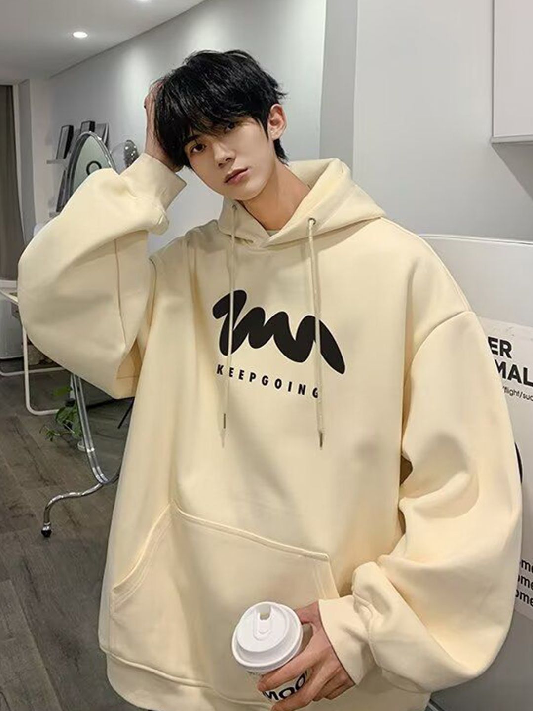 【24AW✨】EVERYDAY I LIKE. Oversized Hoodie Everyday Hoodie - Soy milk white – URBAN NEEDS