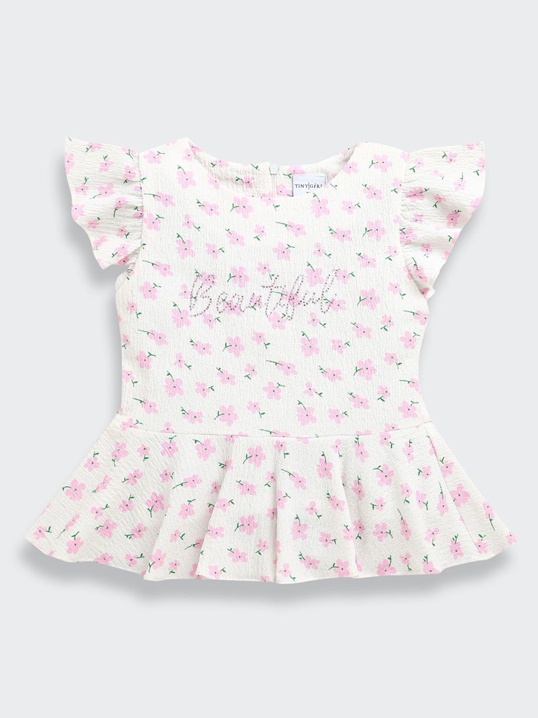 Tiny Girl Girls Floral Printed Peplum Tops