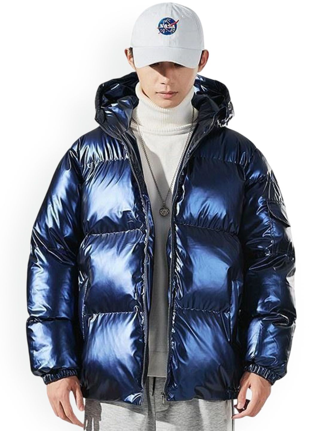 Mast & Harbour Men Hooded Solid Puffer Jacket
