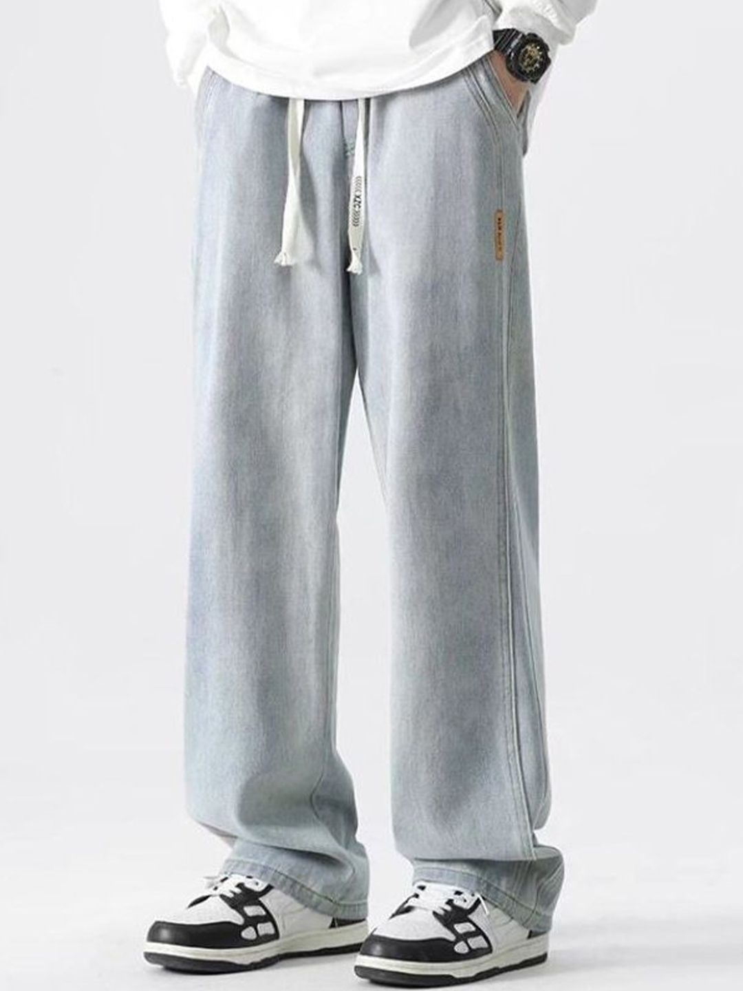 StyleCast x Revolte Men Relaxed Fit Mid-Rise Light Fade Jeans