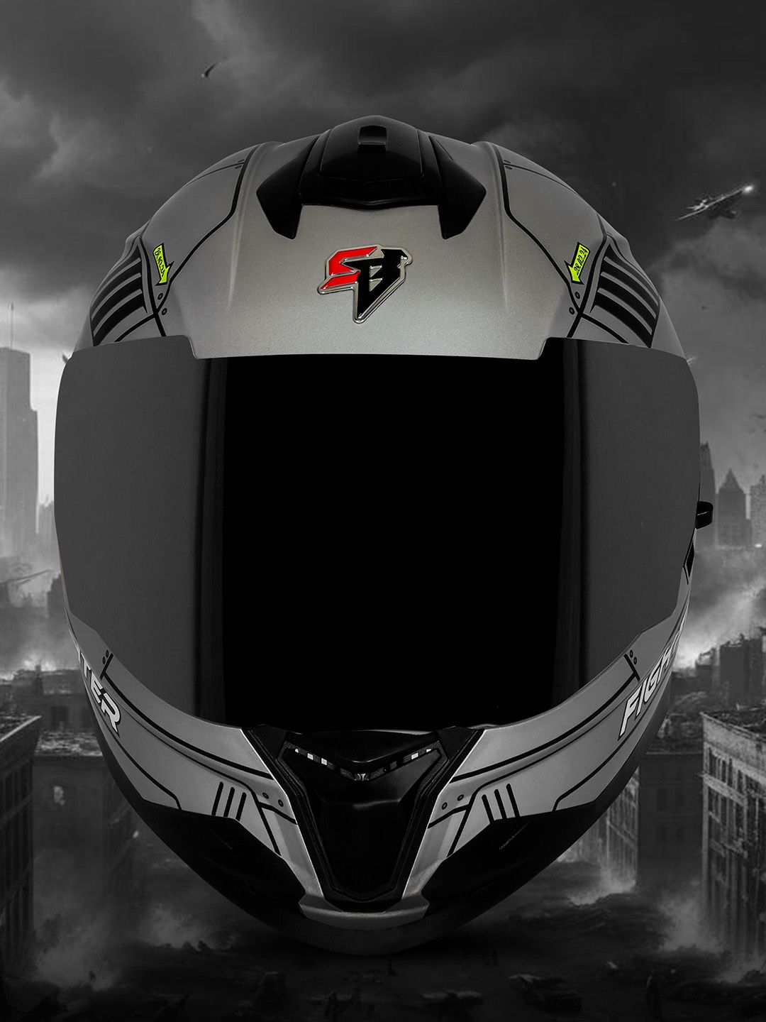 Steelbird Graphic Printed SBH 57 Fighter Steel Helmet