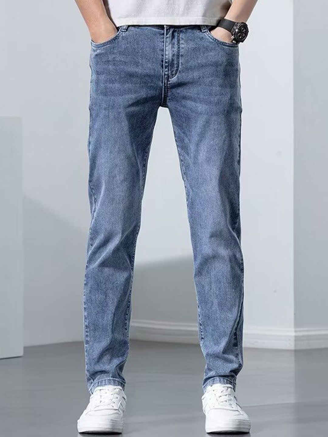 StyleCast x Revolte Men Regular Fit Mid-Rise Light Fade Jeans