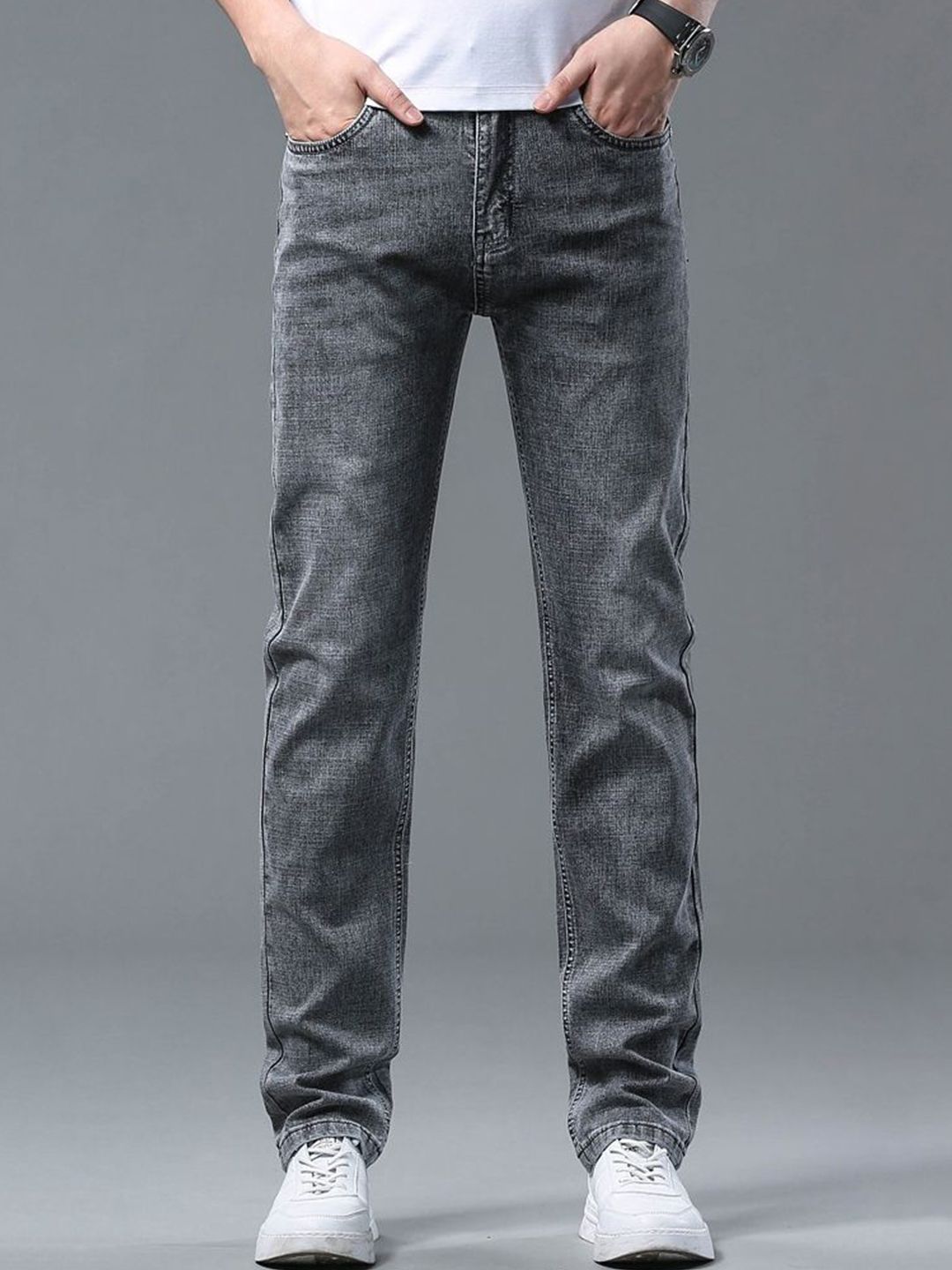 StyleCast x Revolte Men Mid-Rise Clean Look Light Fade Regular Fit Jeans