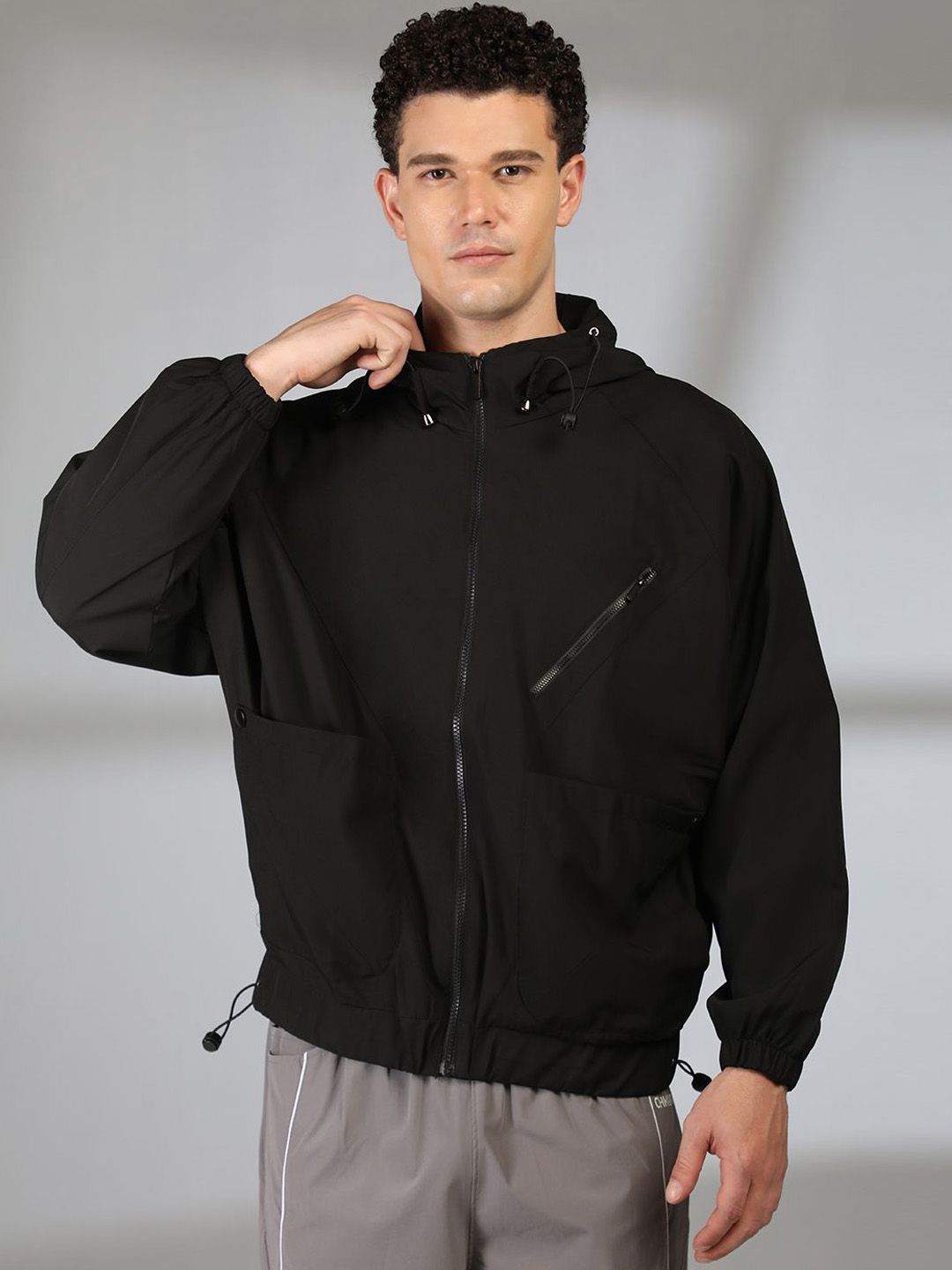 Mast & Harbour Men Hooded Solid Windcheater Tailored Jacket