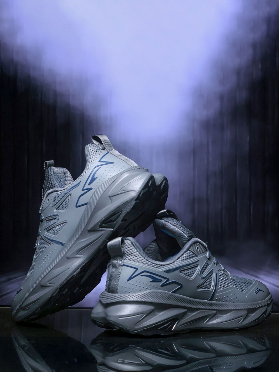 ASIAN Men Grey Solid Running Shoes