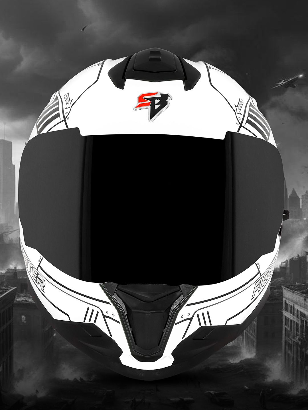 Steelbird Graphic Printed SBH 57 Fighter Steel Helmet