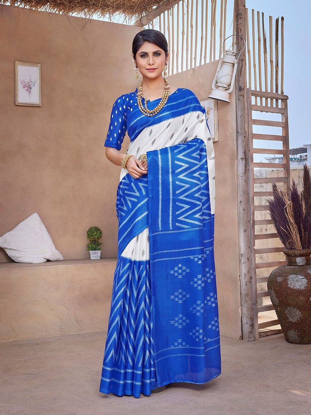 priyashi priyashi Ethnic Motifs Printed Bhagalpuri Saree
