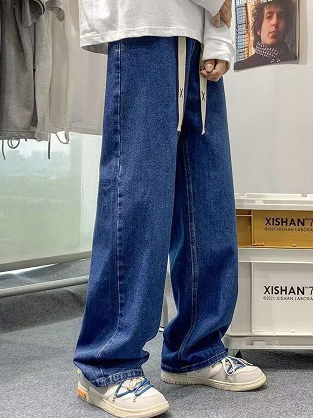 StyleCast x Revolte Men Wide Leg Mid-Rise Jeans