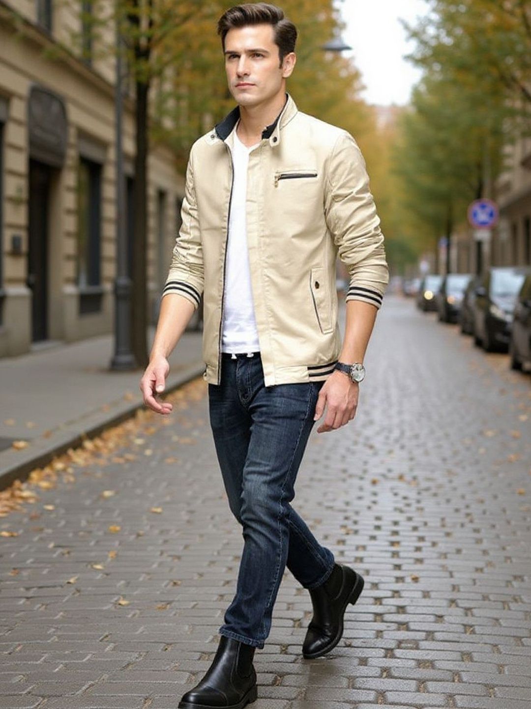 HERE&NOW Men Insulator Zip Detail Tailored Jacket