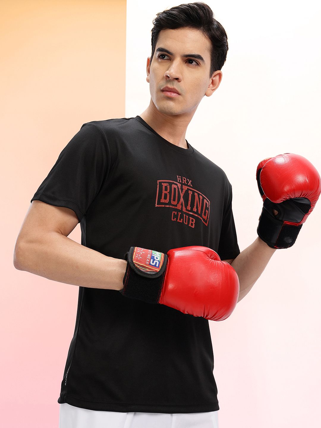 HRX by Hrithik Roshan Typography Print Rapid-Dry Training T-shirt