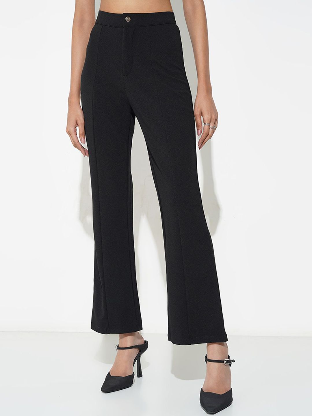 Annabelle by Pantaloons Women Flared High-Rise Trousers