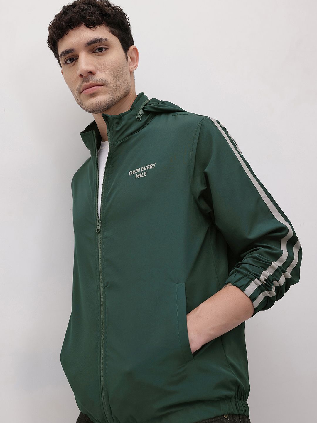 The Roadster Life Co. Typography Print Hooded Tailored Jacket