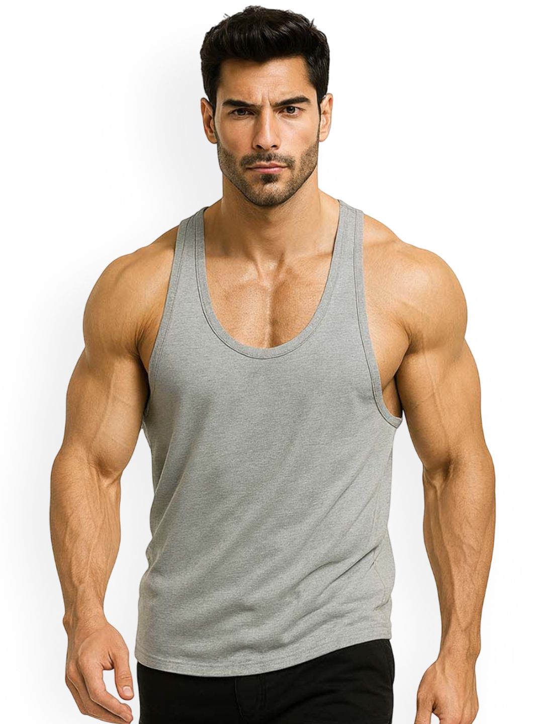 JUARI BE A GENTLEMAN Pure Cotton Scoop Neck Lightweight Gym Vest