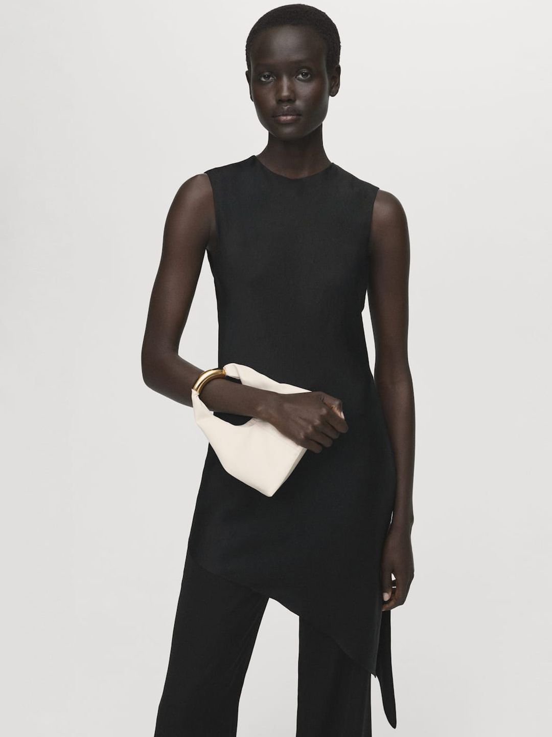 Asymmetrical Satin Finish Longline Top