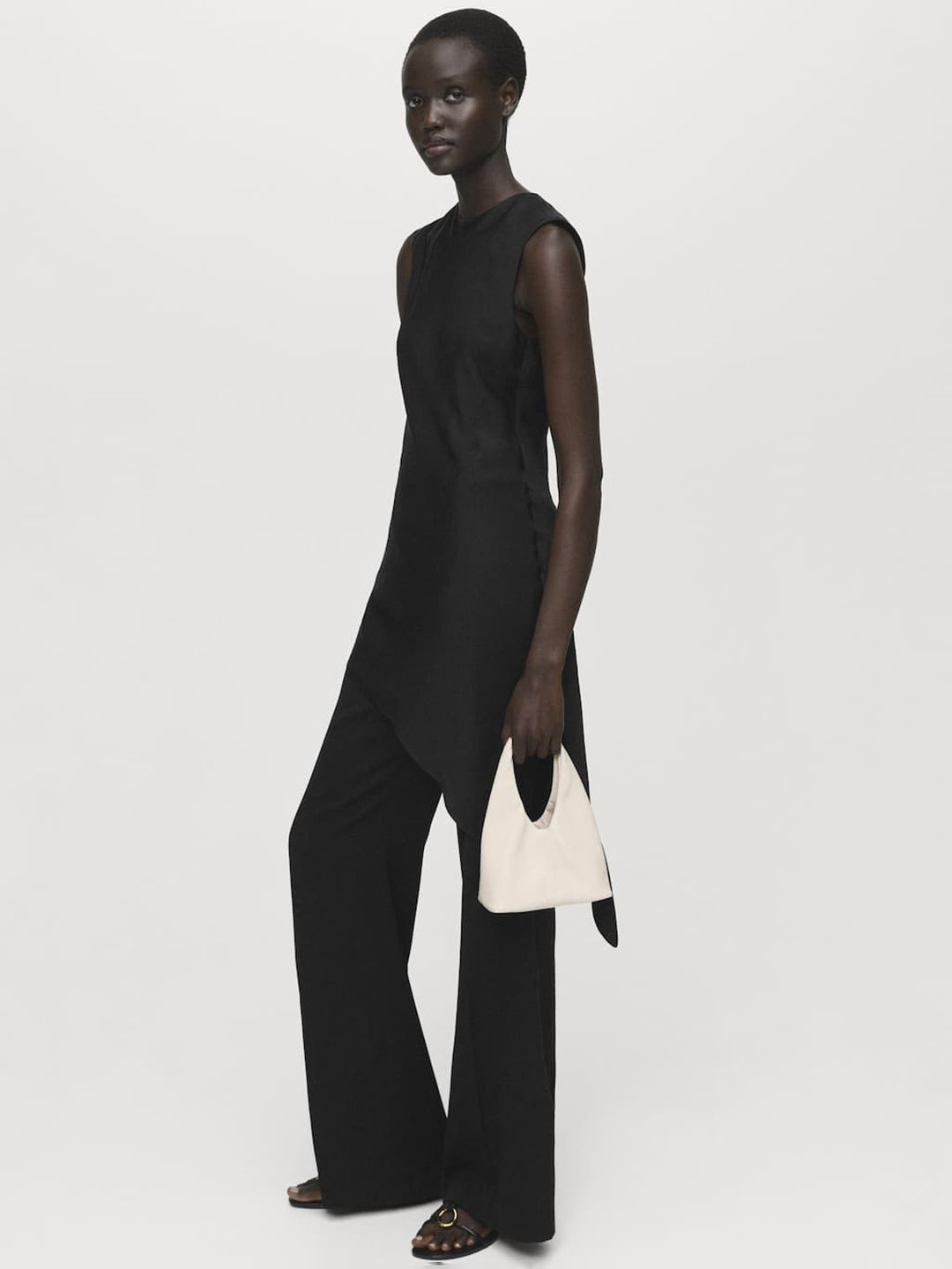 Asymmetrical Satin Finish Longline Top
