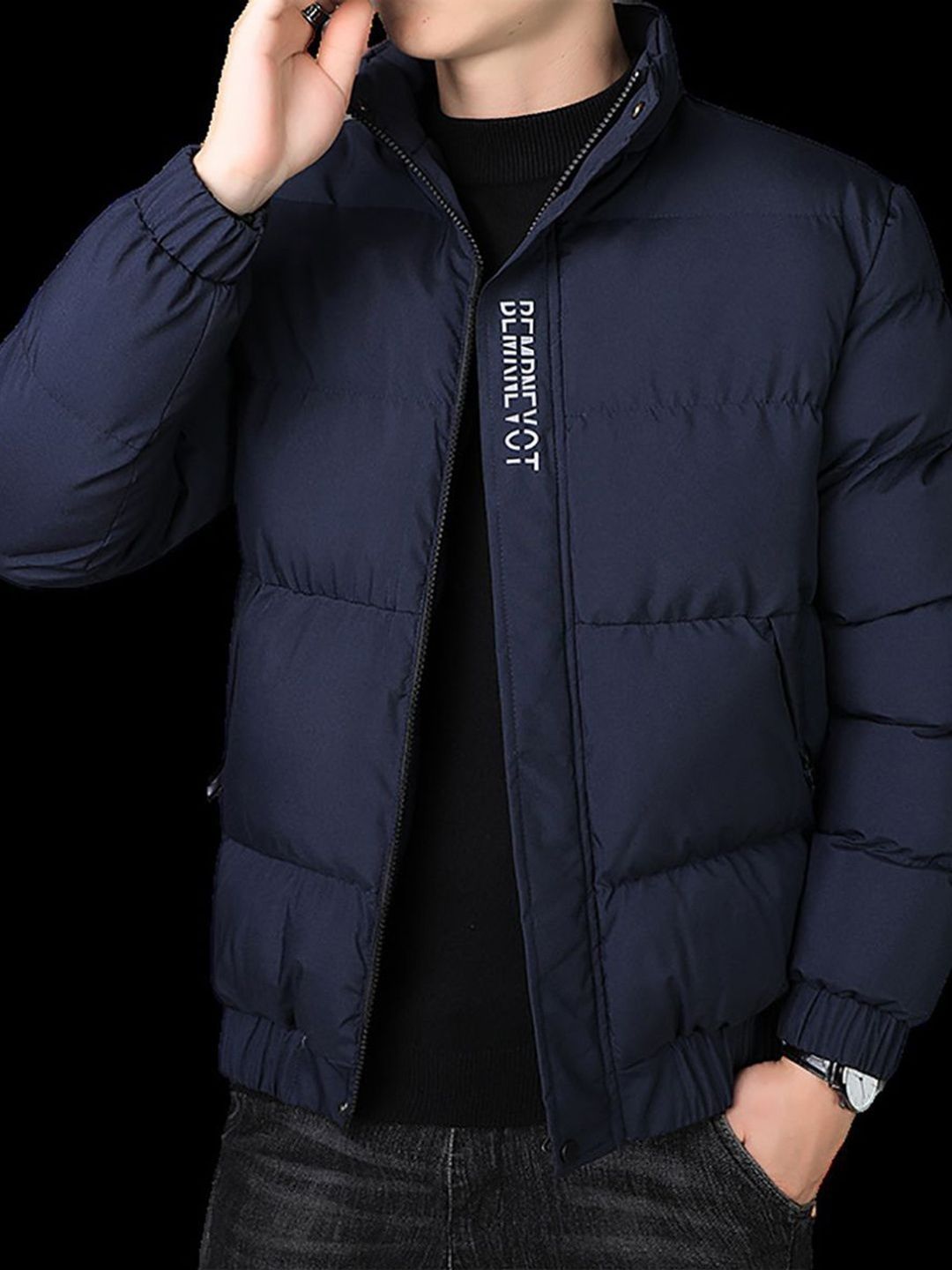 Buy HERE&NOW Men Mock Collar Puffer Jacket - Jackets for Men