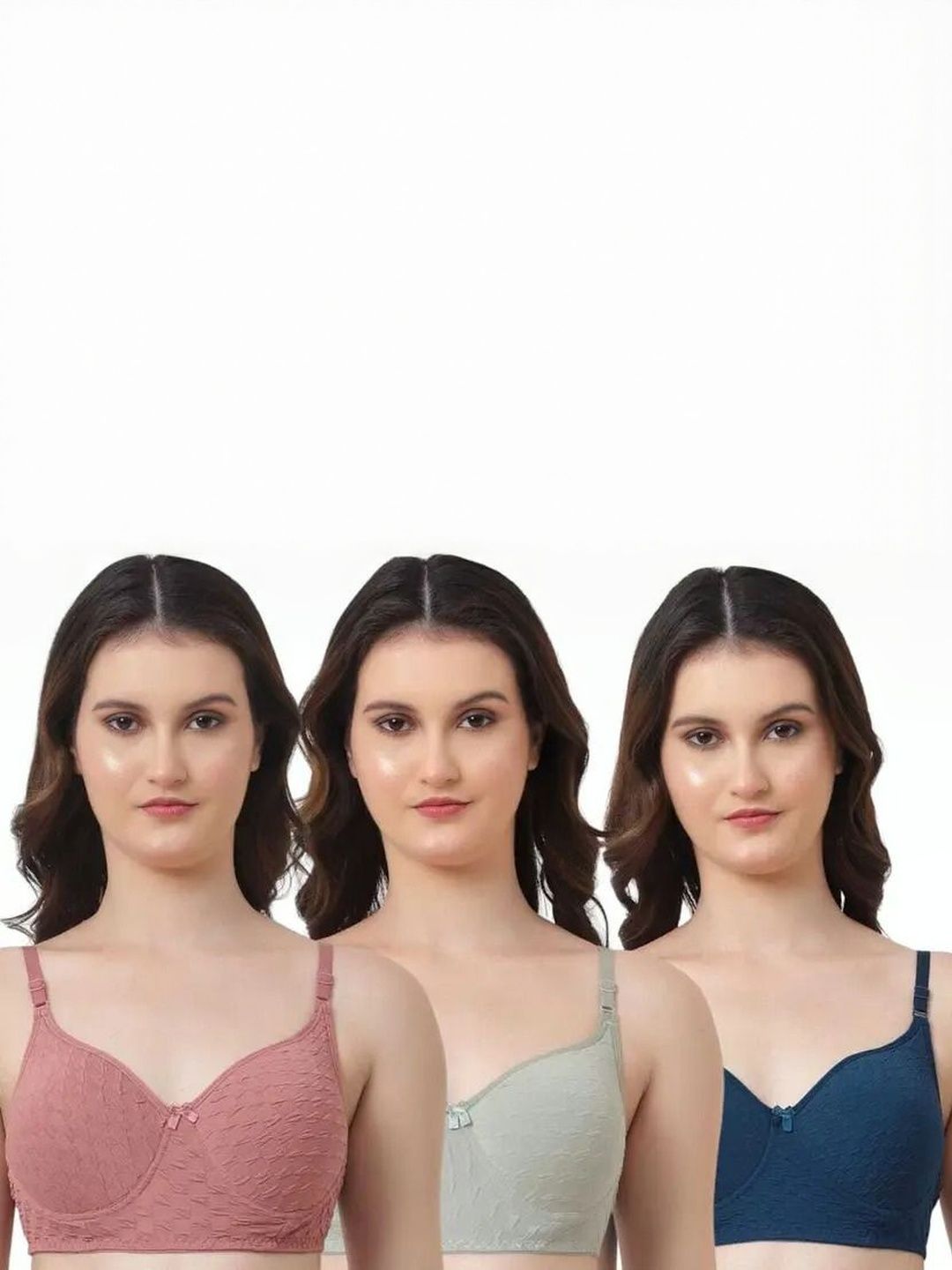 Imsa Moda Pack Of 3 Full Coverage Lightly Padded Bra