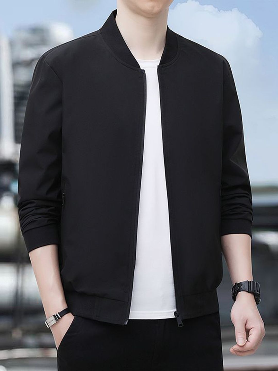 StyleCast x Revolte Men Collarless Long Sleeves Tailored Jacket