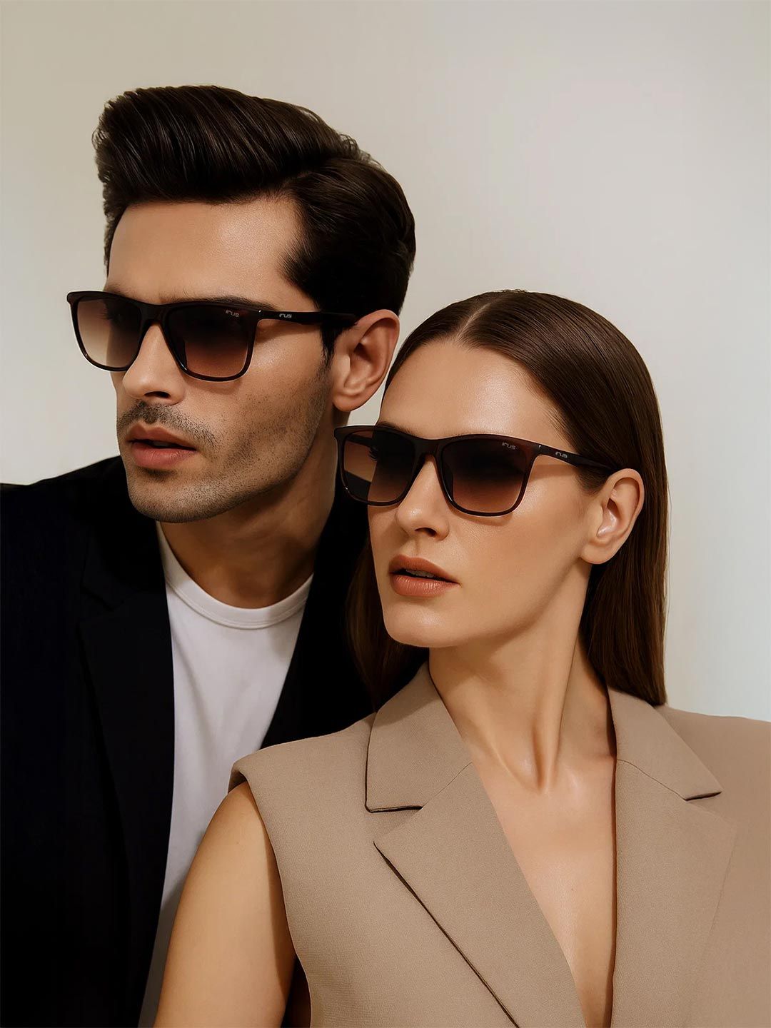IRUS by IDEE Unisex Brown Lens & Brown Square Sunglasses with UV Protected Lens