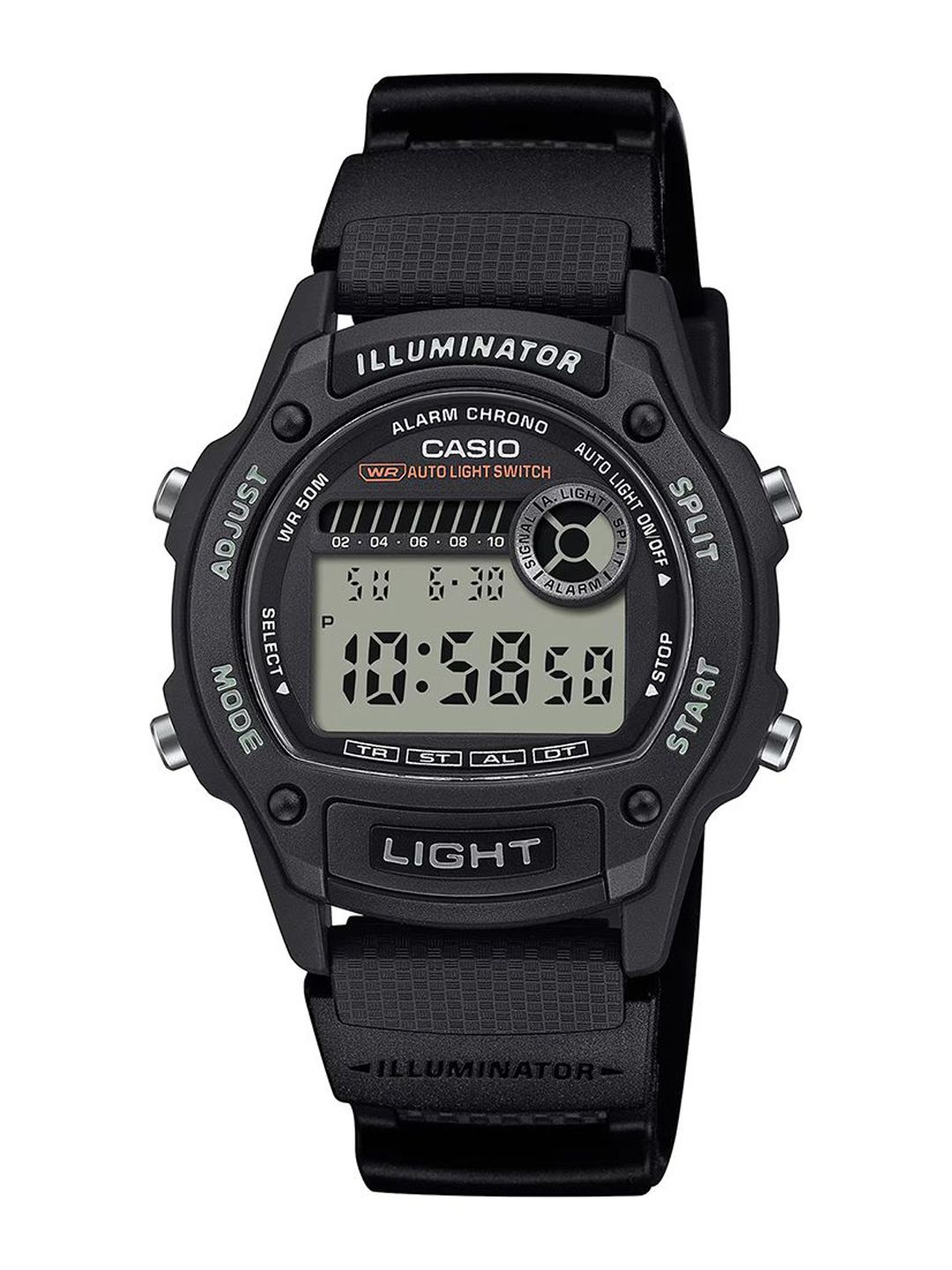 CASIO Casio Men Resin W-220H-1AVDFBlack Digital dial Bio-based Resin Band Watch D407