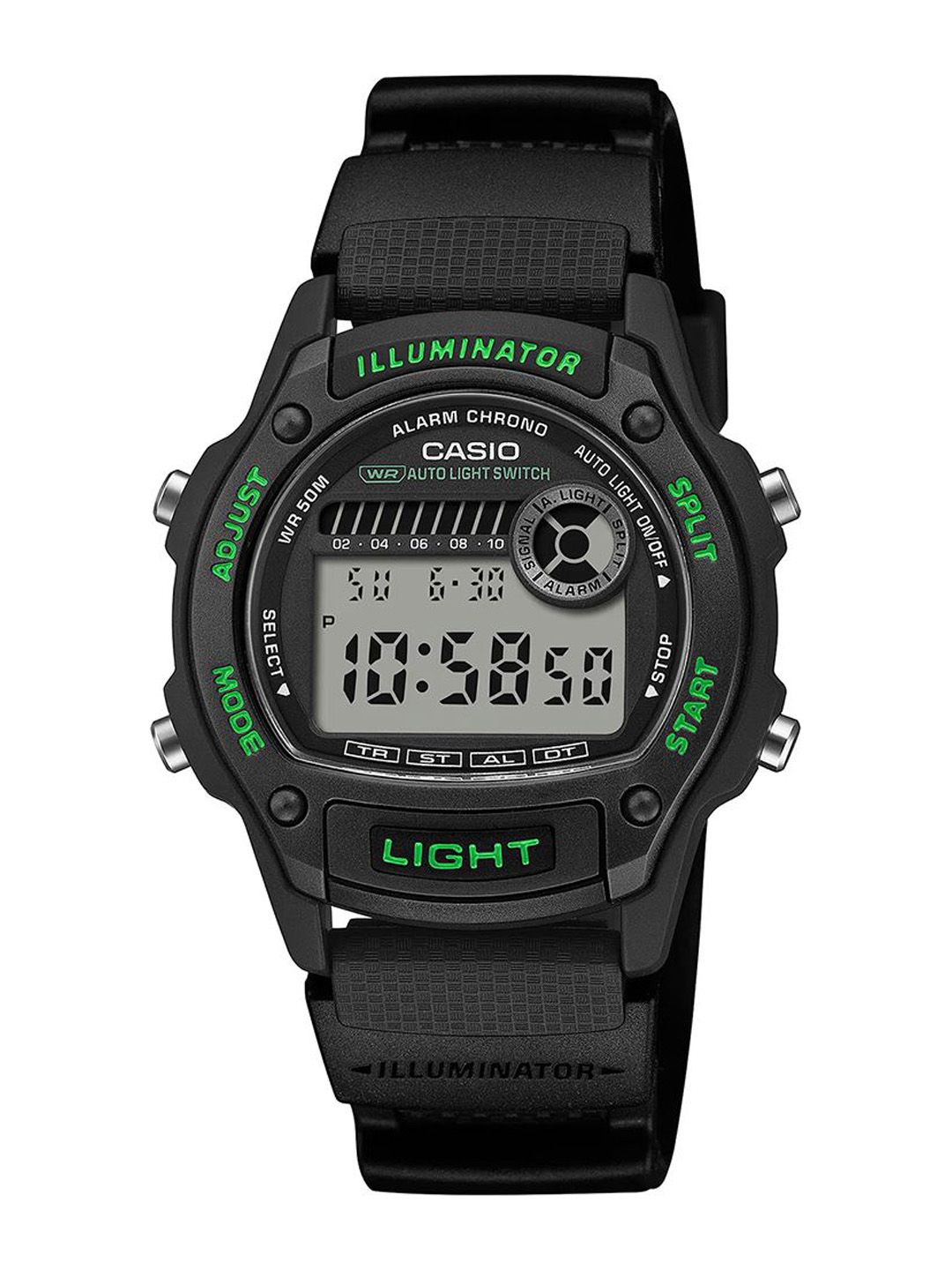 CASIO Casio Men Resin W-220H-1A3VDF Black Digital dial Bio-based Resin Band Watch D406