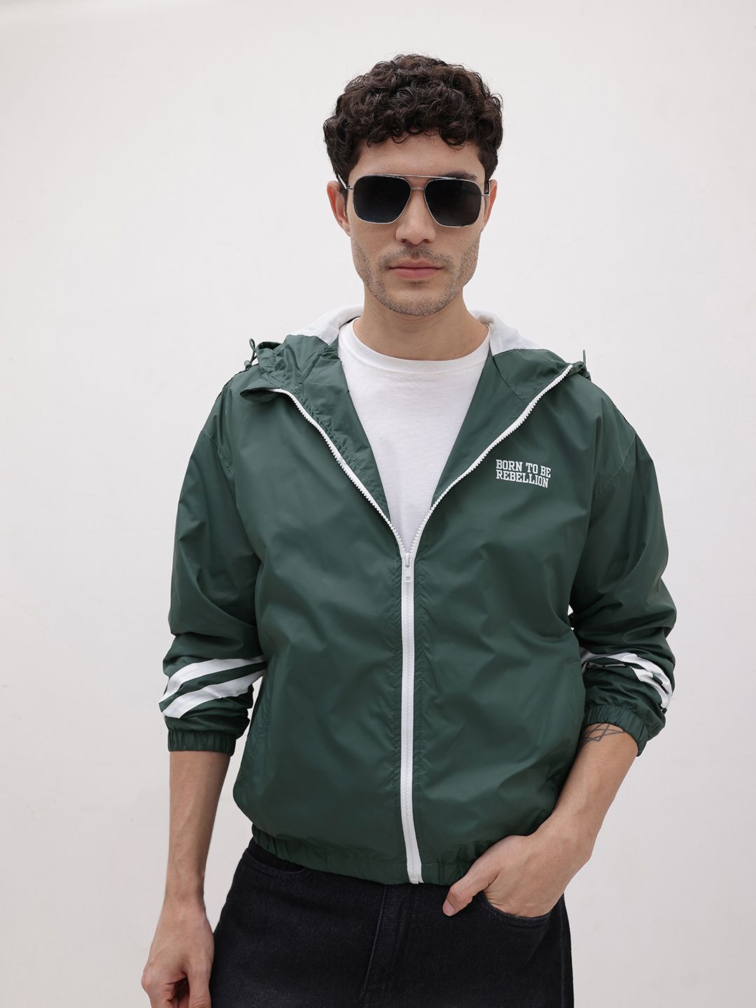 The Roadster Life Co. Typography Print Hooded Tailored Jacket