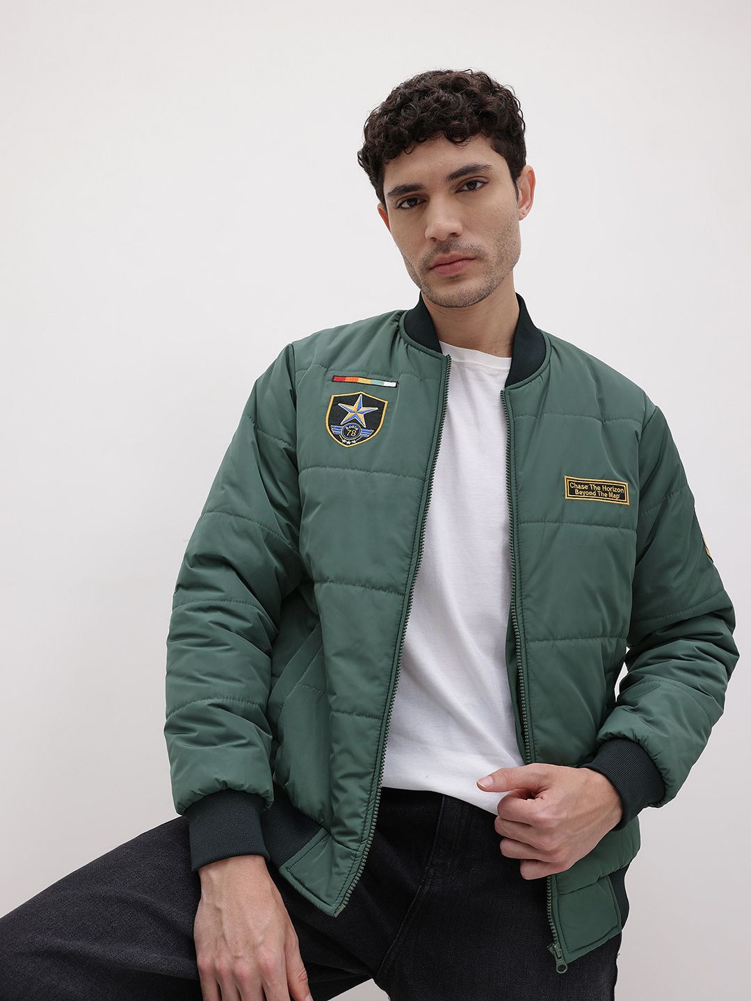 The Roadster Life Co. Applique Detail Bomber Jacket