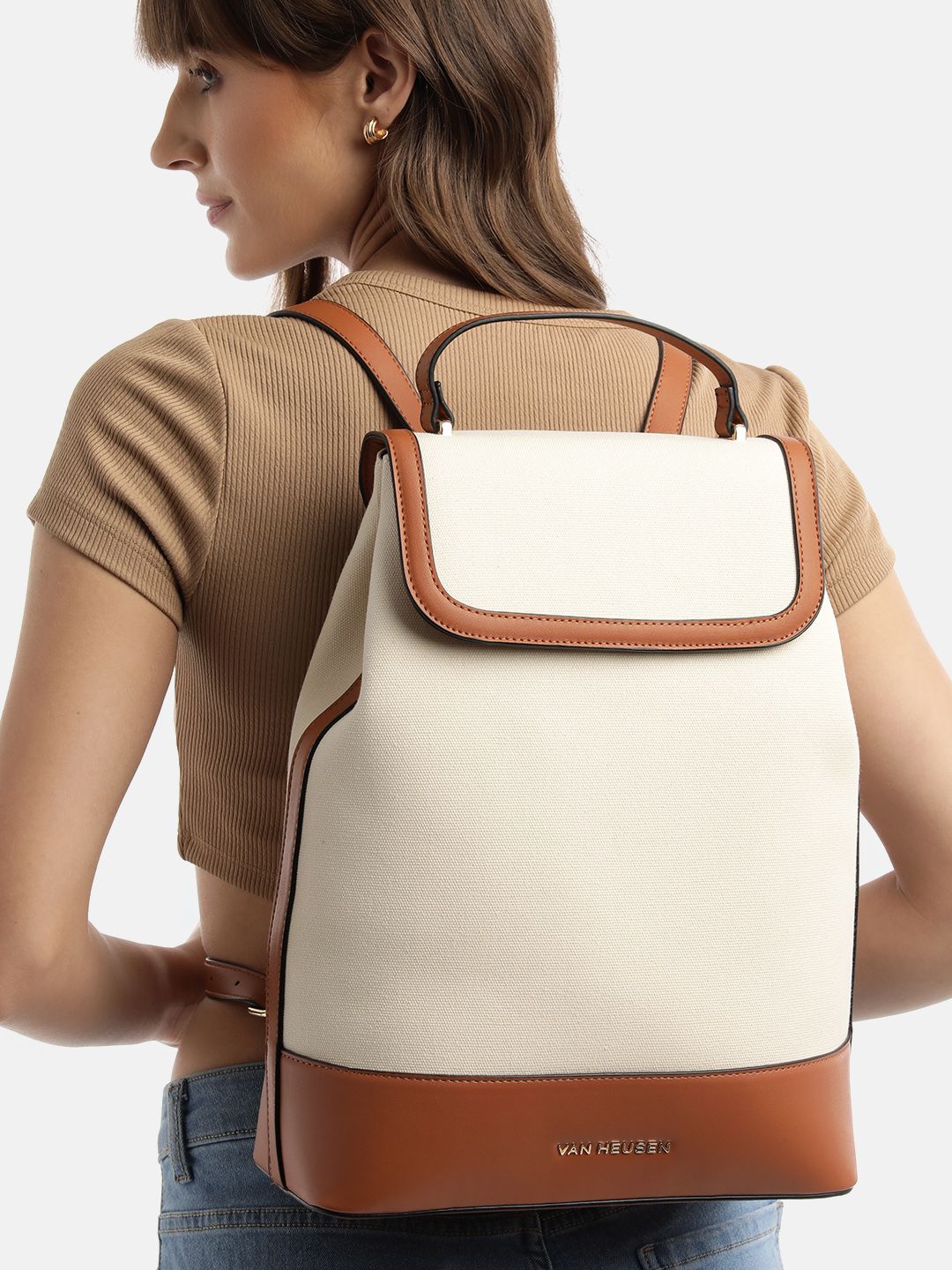 Van Heusen Women Colourblocked Backpack